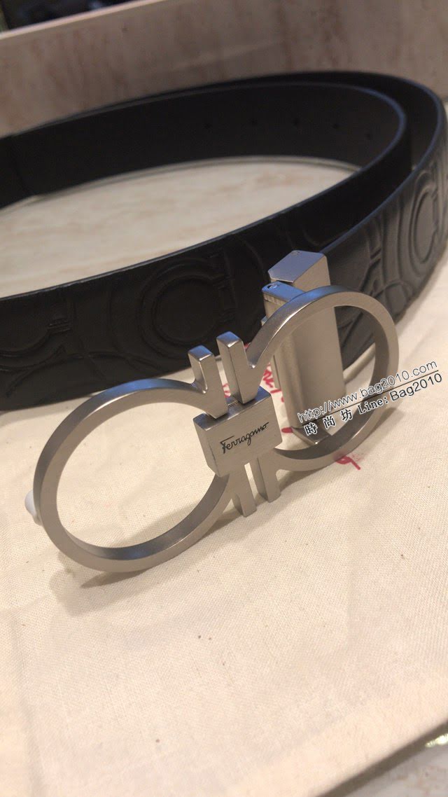 菲拉格慕男士皮帶 Ferragamo經典啞搶磨砂八字扣腰帶  jjp2132